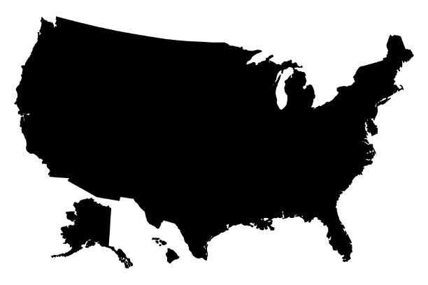 Silhouette map of the United States