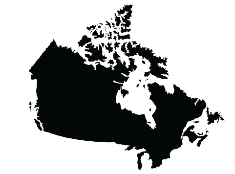 Silhouette map of Canada